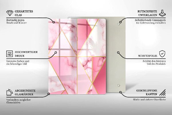 Üveg vágódeszka Boho geometriai formák