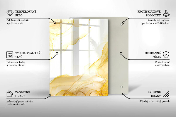 Üveg vágódeszka Boho levelek minta