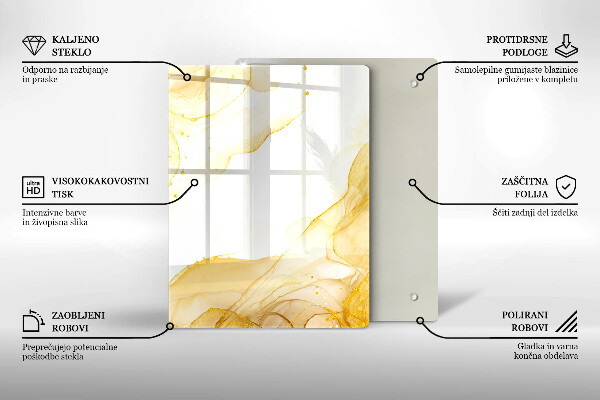 Üveg vágódeszka Boho levelek minta