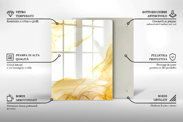 Üveg vágódeszka Boho levelek minta