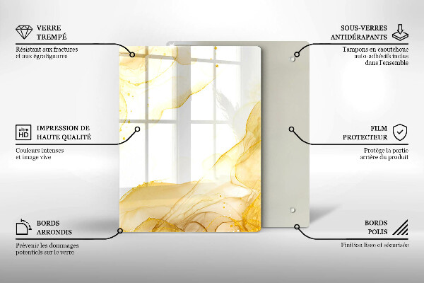 Üveg vágódeszka Boho levelek minta