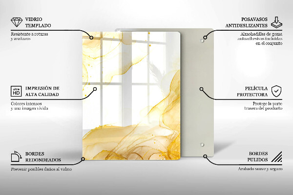 Üveg vágódeszka Boho levelek minta