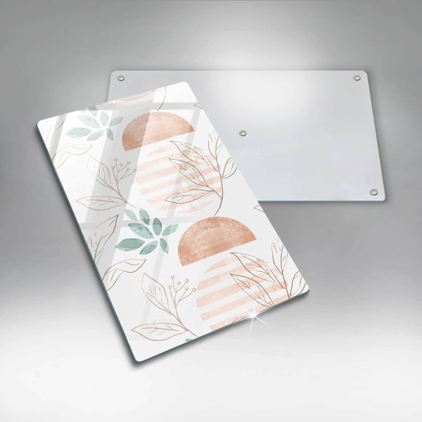 Üveg vágódeszka Boho levelek minta