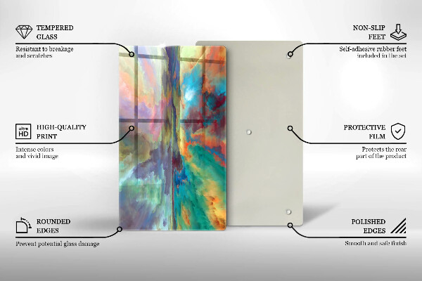 Üveg vágódeszka Színes égbolt