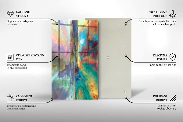 Üveg vágódeszka Színes égbolt