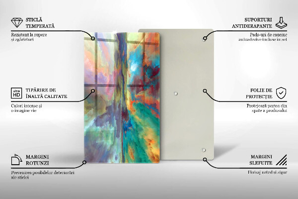 Üveg vágódeszka Színes égbolt