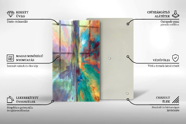 Üveg vágódeszka Színes égbolt