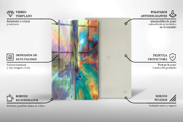 Üveg vágódeszka Színes égbolt