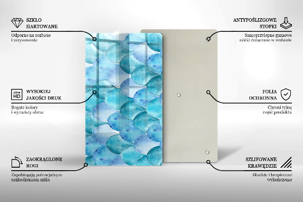 Üveg vágódeszka Akvarell skálák