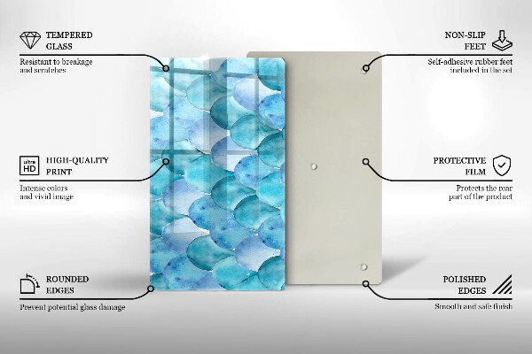 Üveg vágódeszka Akvarell skálák