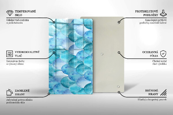 Üveg vágódeszka Akvarell skálák