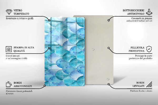 Üveg vágódeszka Akvarell skálák