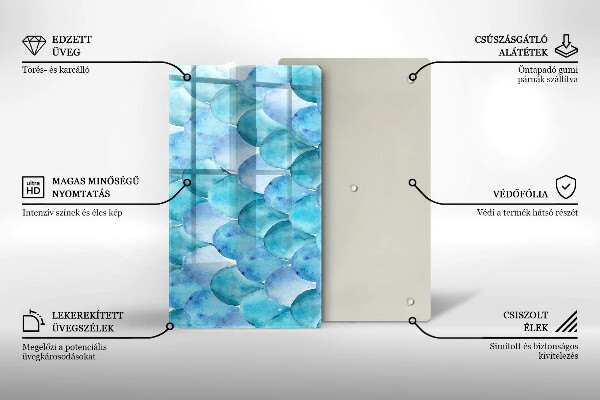 Üveg vágódeszka Akvarell skálák