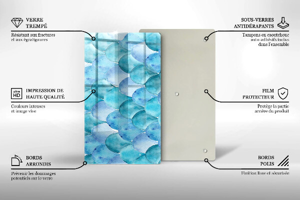 Üveg vágódeszka Akvarell skálák