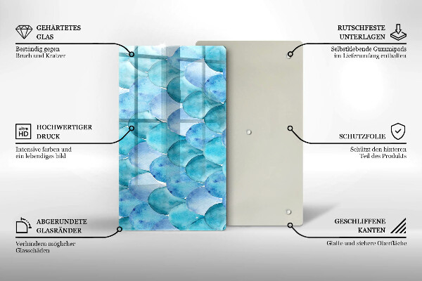 Üveg vágódeszka Akvarell skálák