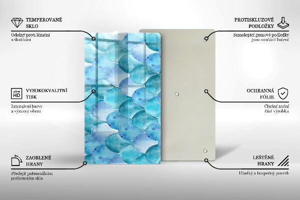 Üveg vágódeszka Akvarell skálák