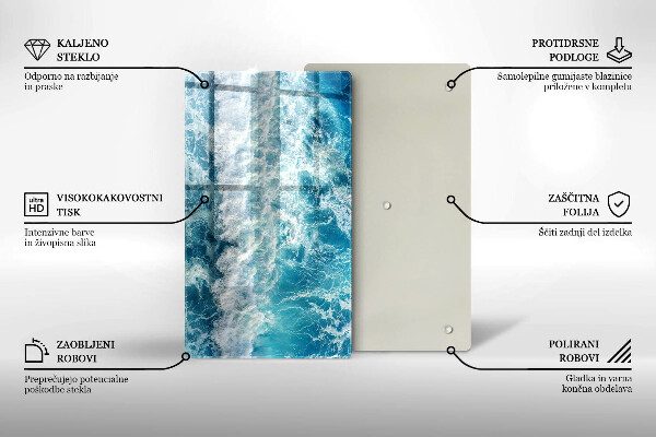 Üveg vágódeszka Tenger víz hullámai