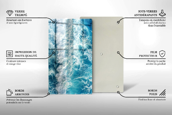 Üveg vágódeszka Tenger víz hullámai