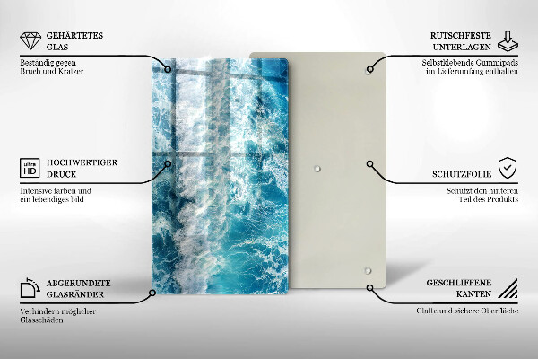 Üveg vágódeszka Tenger víz hullámai