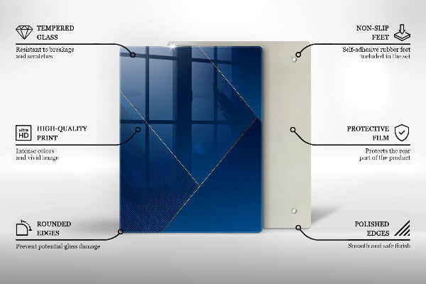 Üveg vágódeszka Geometriai elemek