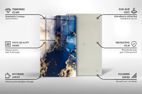 Üveg vágódeszka Elegáns háttér és arany