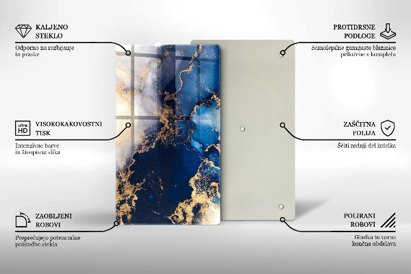 Üveg vágódeszka Elegáns háttér és arany