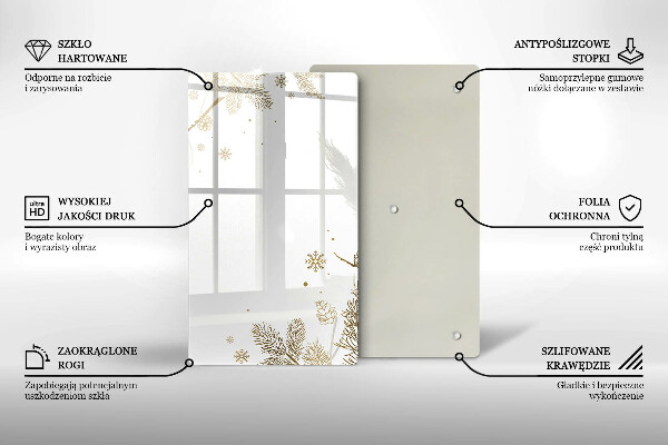 Üveg vágódeszka Téli díszek