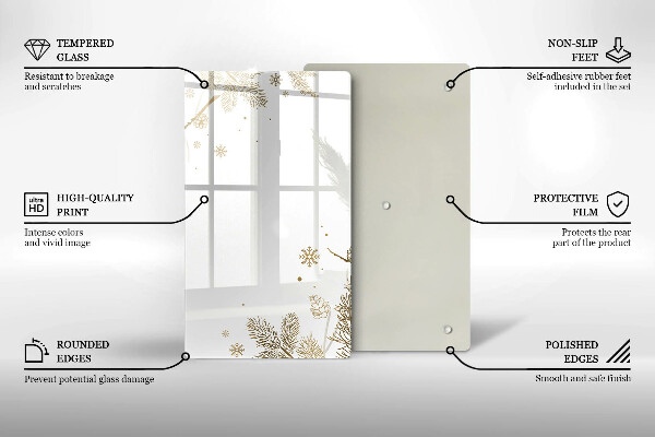 Üveg vágódeszka Téli díszek