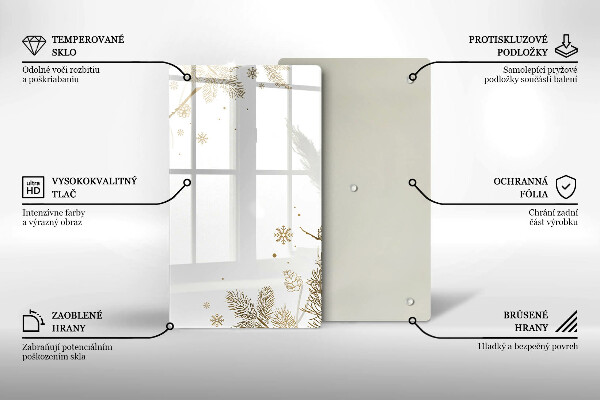 Üveg vágódeszka Téli díszek