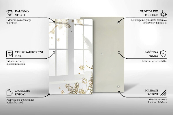 Üveg vágódeszka Téli díszek