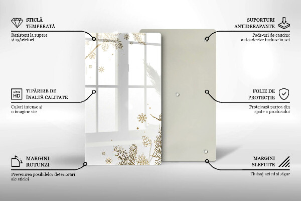 Üveg vágódeszka Téli díszek