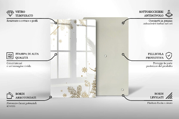 Üveg vágódeszka Téli díszek