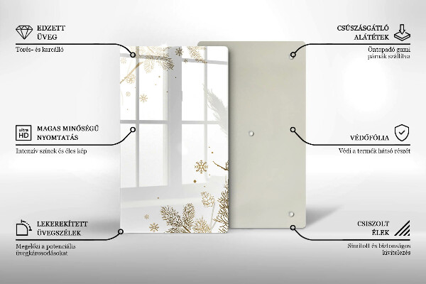 Üveg vágódeszka Téli díszek