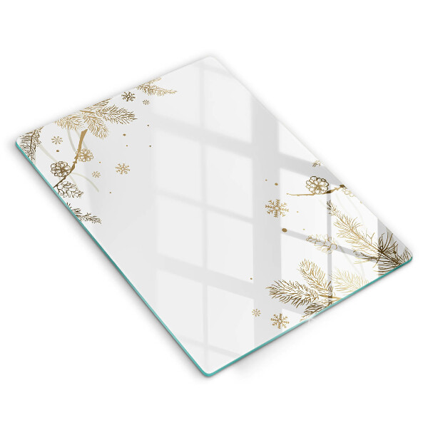 Üveg vágódeszka Téli díszek