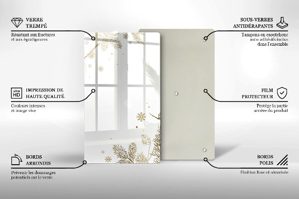 Üveg vágódeszka Téli díszek