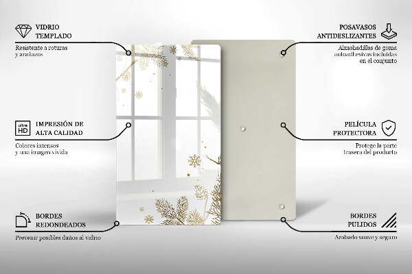 Üveg vágódeszka Téli díszek