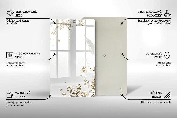 Üveg vágódeszka Téli díszek