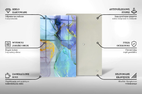 Üveg vágódeszka Repedt arany kő