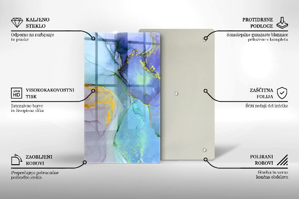 Üveg vágódeszka Repedt arany kő