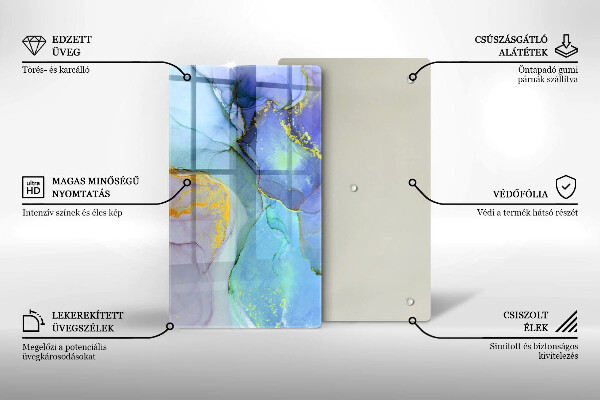 Üveg vágódeszka Repedt arany kő