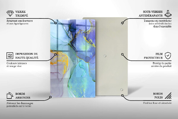 Üveg vágódeszka Repedt arany kő