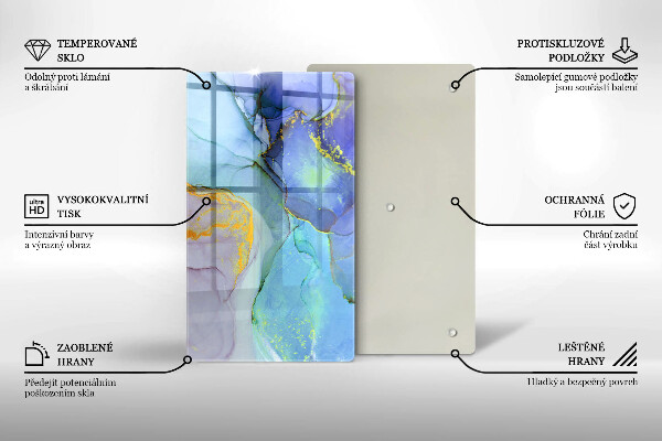 Üveg vágódeszka Repedt arany kő