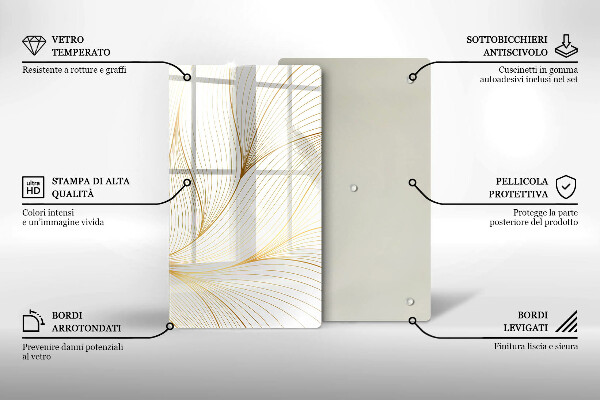 Üveg vágódeszka Modern vonalak minta