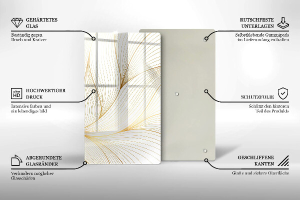 Üveg vágódeszka Modern vonalak minta