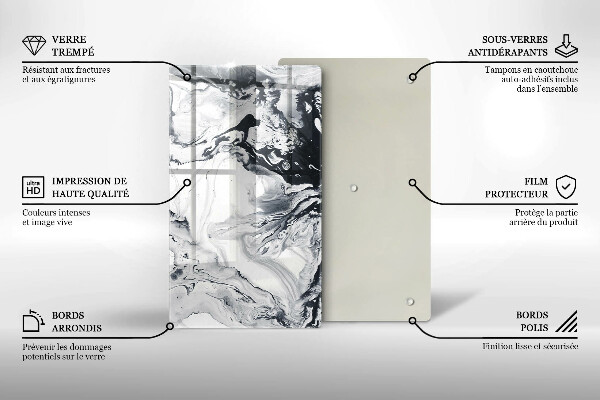 Üveg vágódeszka Tinta absztrakció