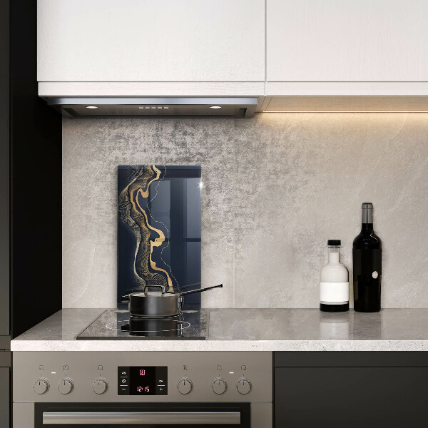 Üveg vágódeszka Absztrakt arany vonalak