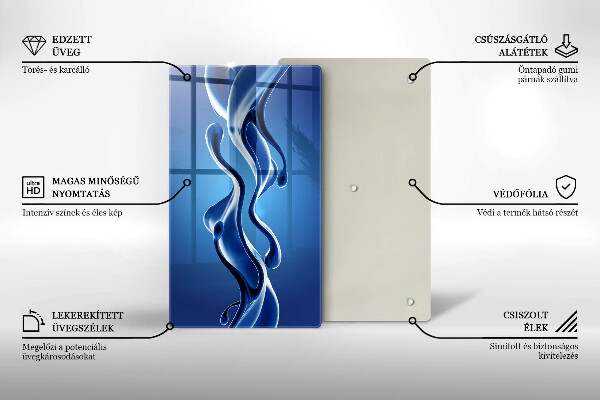 Üveg vágódeszka Folyadék absztrakció