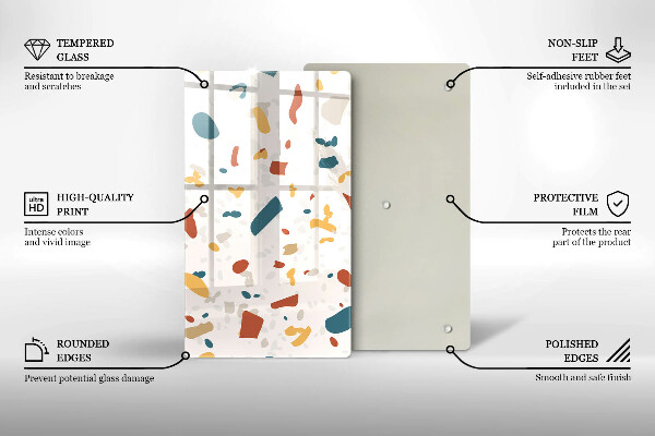 Üveg vágódeszka Dekoratív kőedény