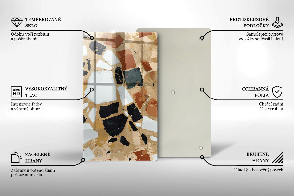 Üveg vágódeszka Dekoratív kövek lemez