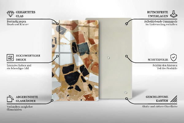 Üveg vágódeszka Dekoratív kövek lemez